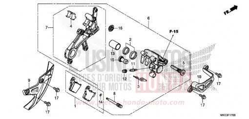 REAR BRAKE CALIPER CRF450RXJ de 2018